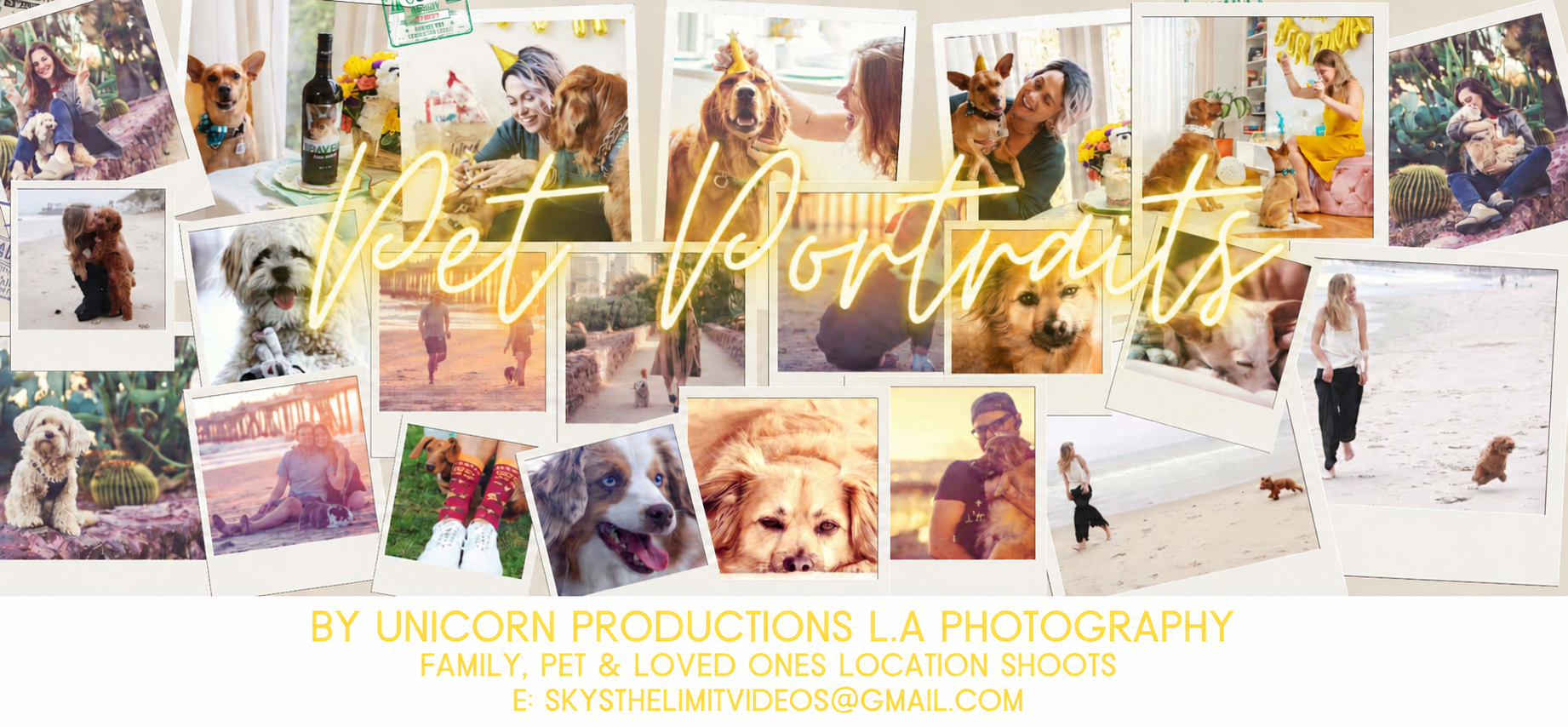 Pet portraits and family lifestyle photography collage