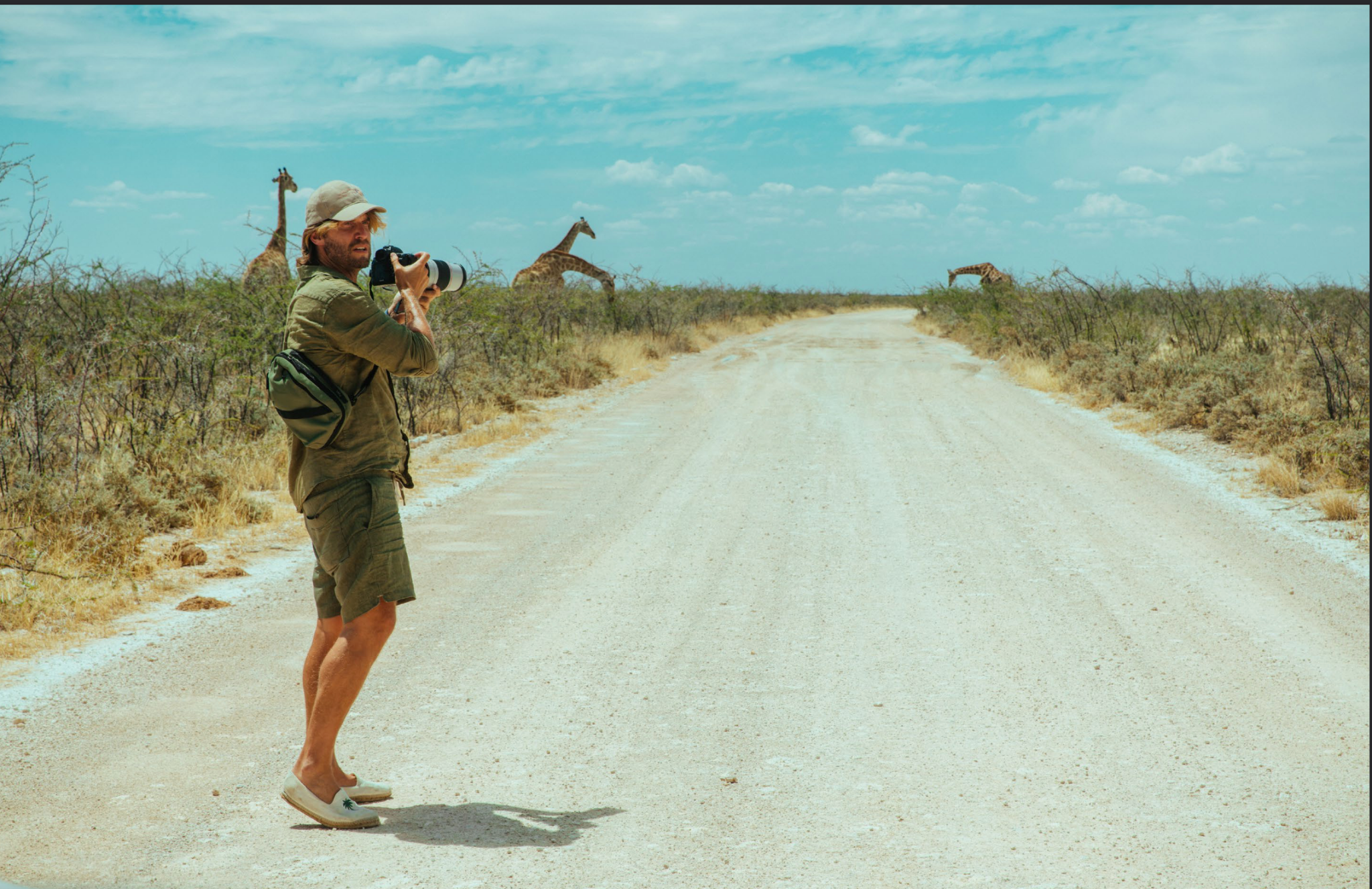 Sky photographing wildlife in the field