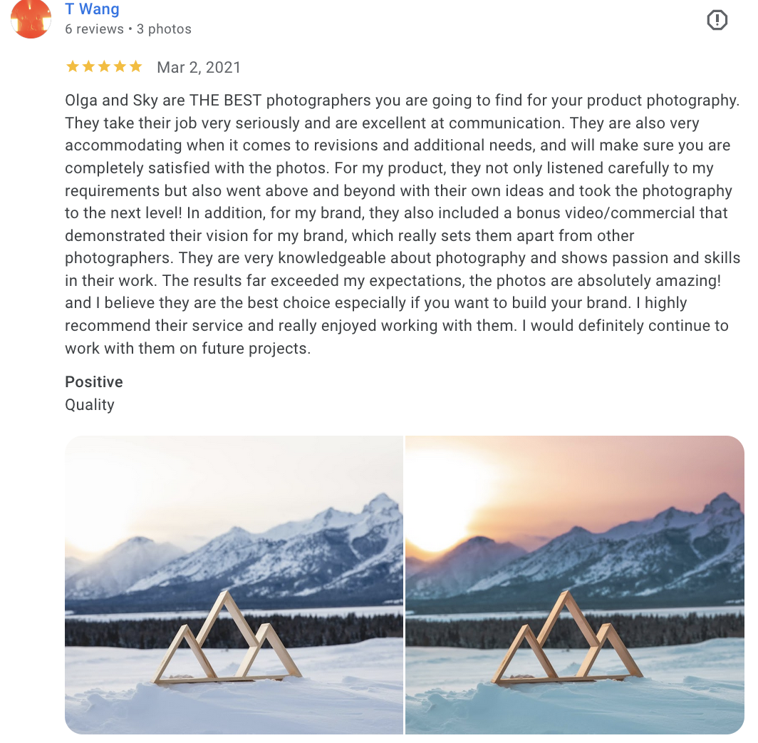 Actual Google review for Unicorn Productions L.A.