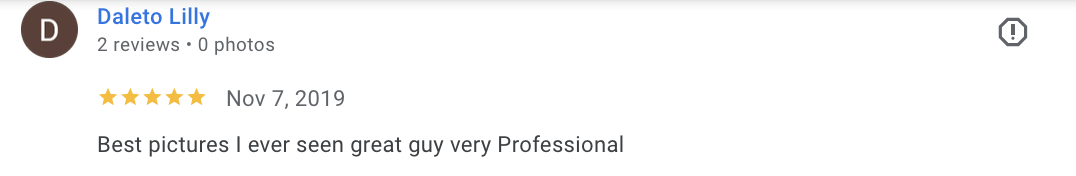 Actual Google review for Unicorn Productions L.A.