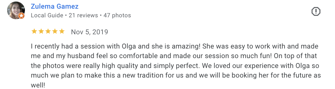 Actual Google review for Unicorn Productions L.A.
