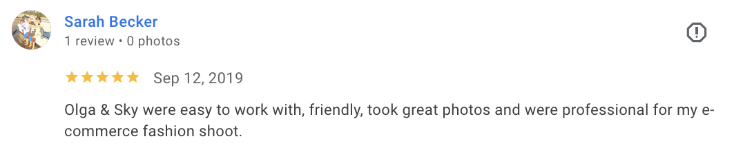Actual Google review for Unicorn Productions L.A.