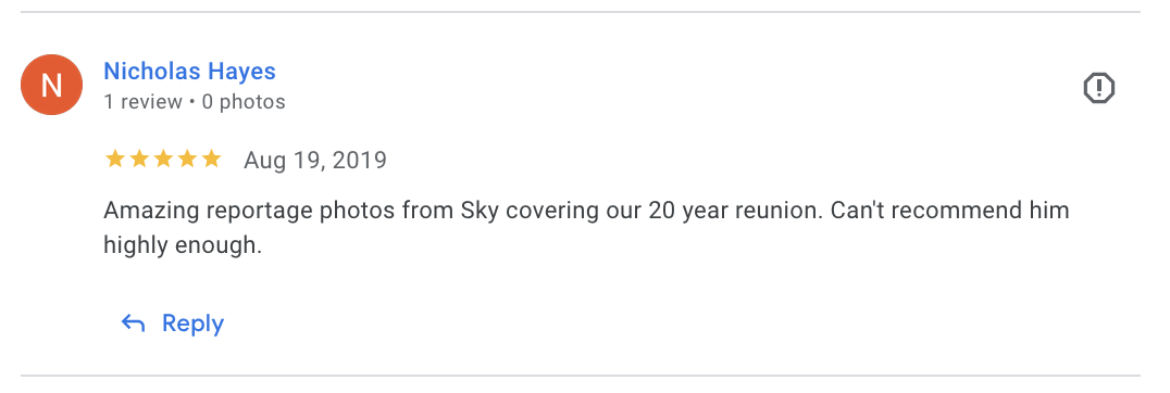 Actual Google review for Unicorn Productions L.A.