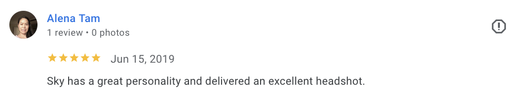 Actual Google review for Unicorn Productions L.A.