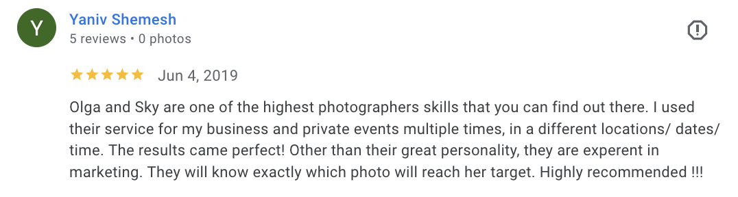 Actual Google review for Unicorn Productions L.A.