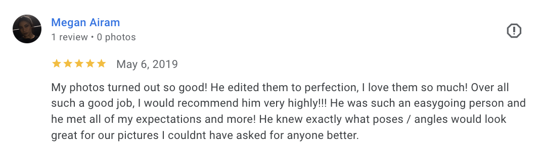 Actual Google review for Unicorn Productions L.A.