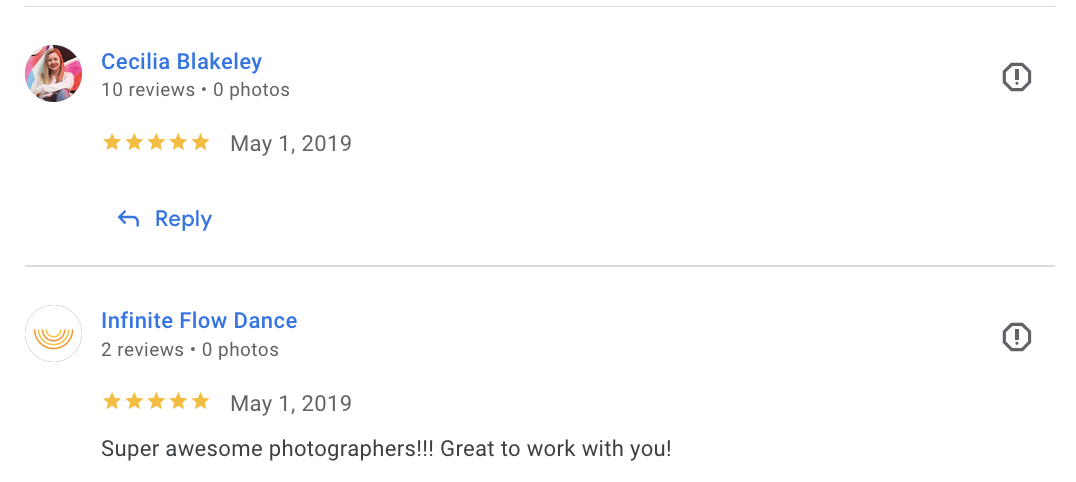 Actual Google review for Unicorn Productions L.A.