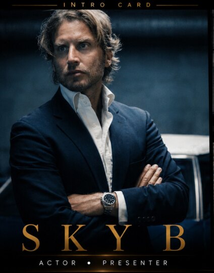 Sky B actor and presenter intro portrait